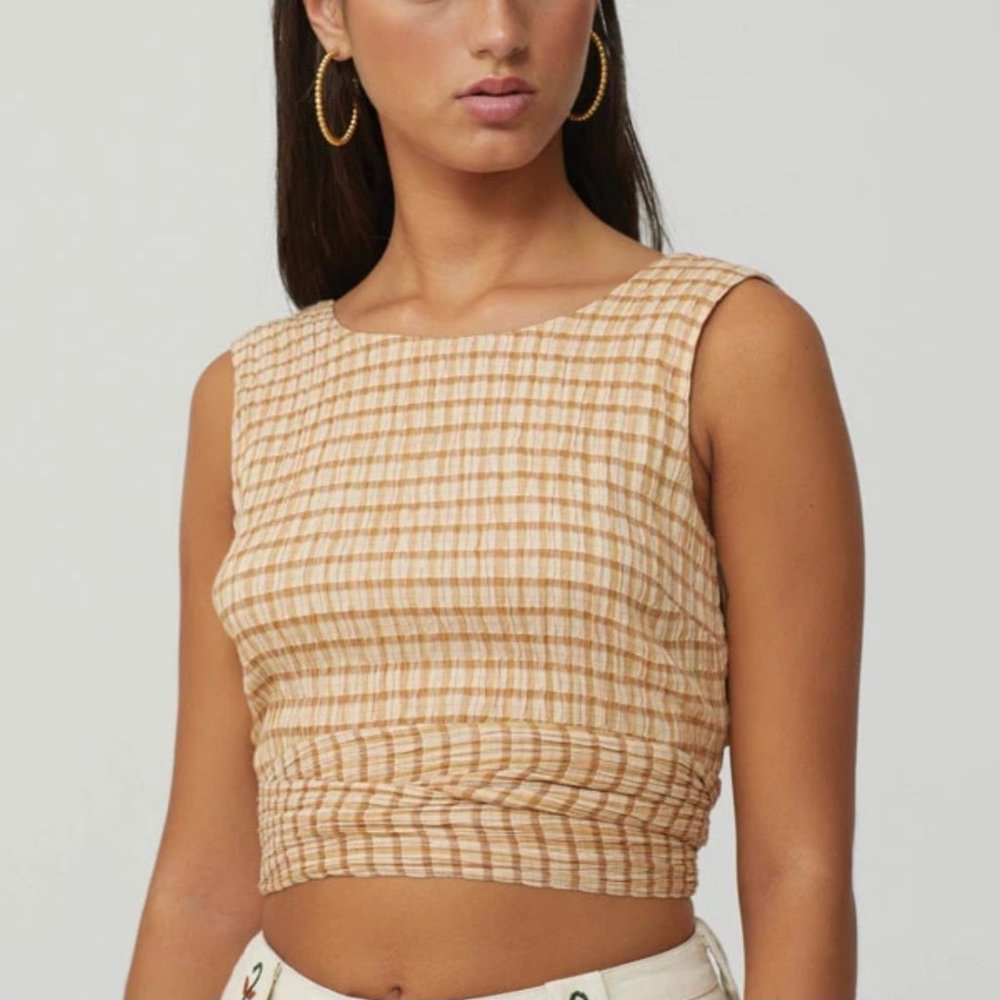 Paloma Wool Busta Cropped Wrap Backless Top